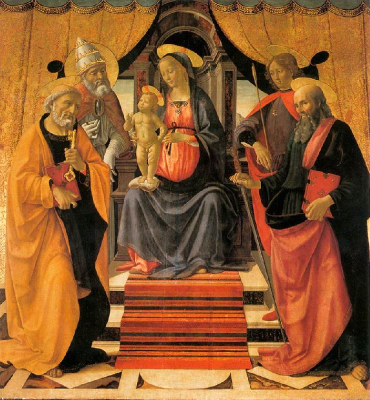 GHIRLANDAIO, Domenico Madonna and Child Enthroned with Saints